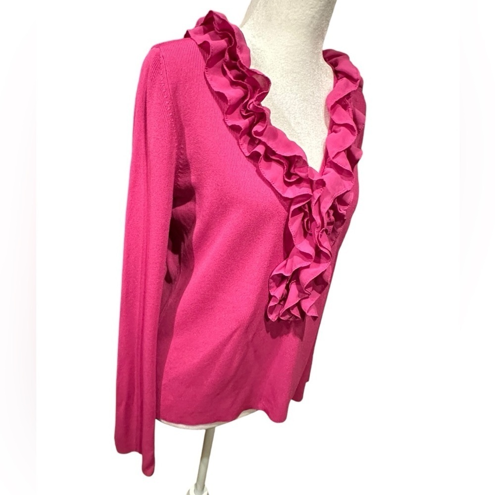 Oscar de la Renta ruffle tops size L - Picture 2 of 10